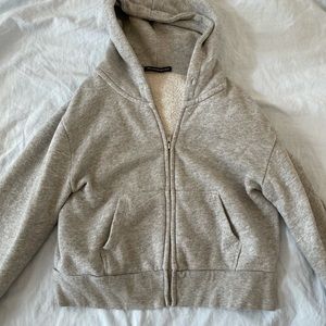 cropped zip up sweater